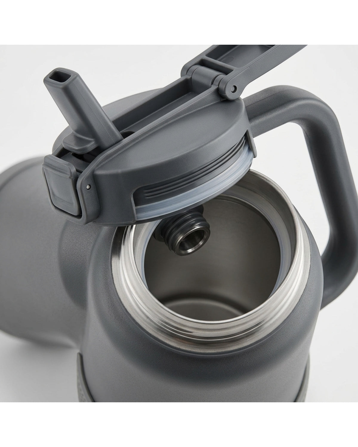 Wyvex Handled Vacuum-Insulated Sports Water Jug 40 oz Graphite Straw-Spout Lid - Detail view